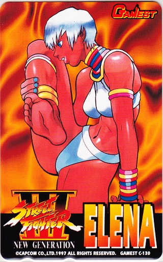 （当時物）あきまん（安田朗 ）AUTOGRAPH／STREET FIGHTERⅢ STREET FIGHTER III NEW GENERATION エレナ テレカ/安田朗 あきまん