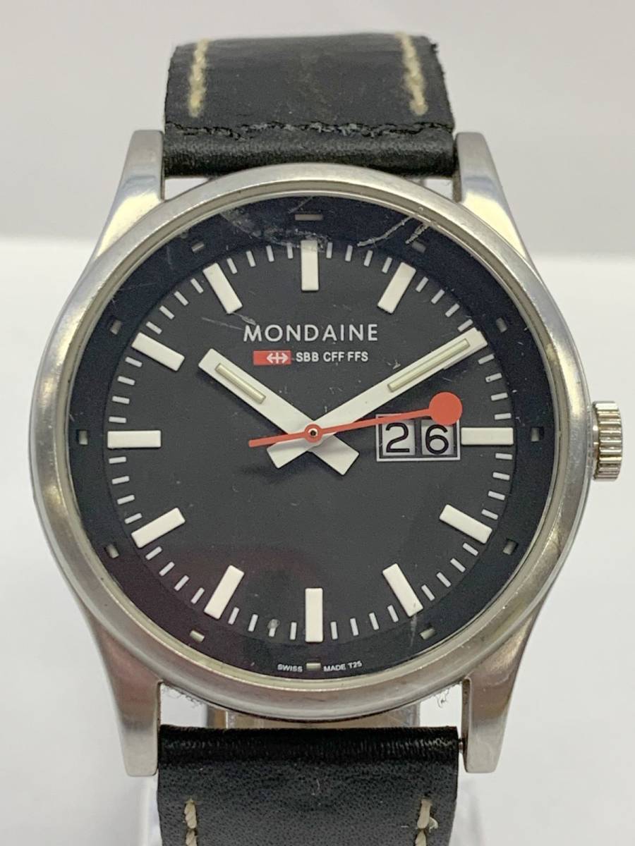 S136-I27-948◎ MONDAINE モンディーン 30308 3H-LX デイト メンズ
