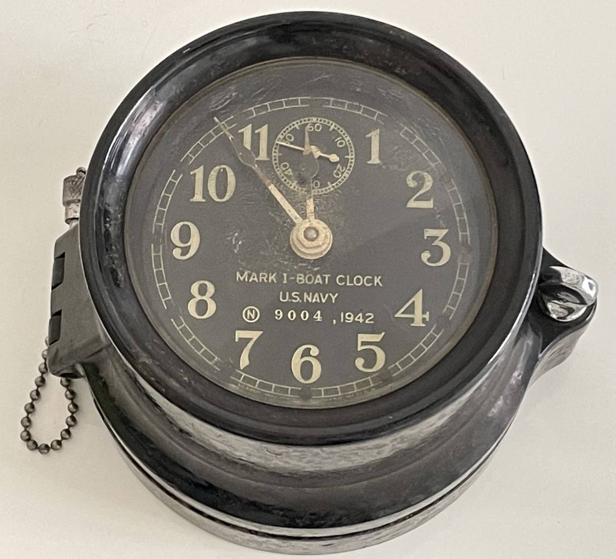【傷や汚れあり （詳細）】1円～ 稼働 MARK IBOAT CLOCK US NAVY 9004 1942 船舶時計 船時計 海軍 軍用