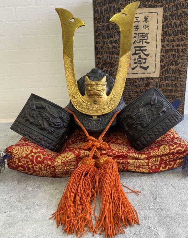 美品】鎧兜アンティーク五月人形端午の節句甲冑武士源氏鎧龍玉作