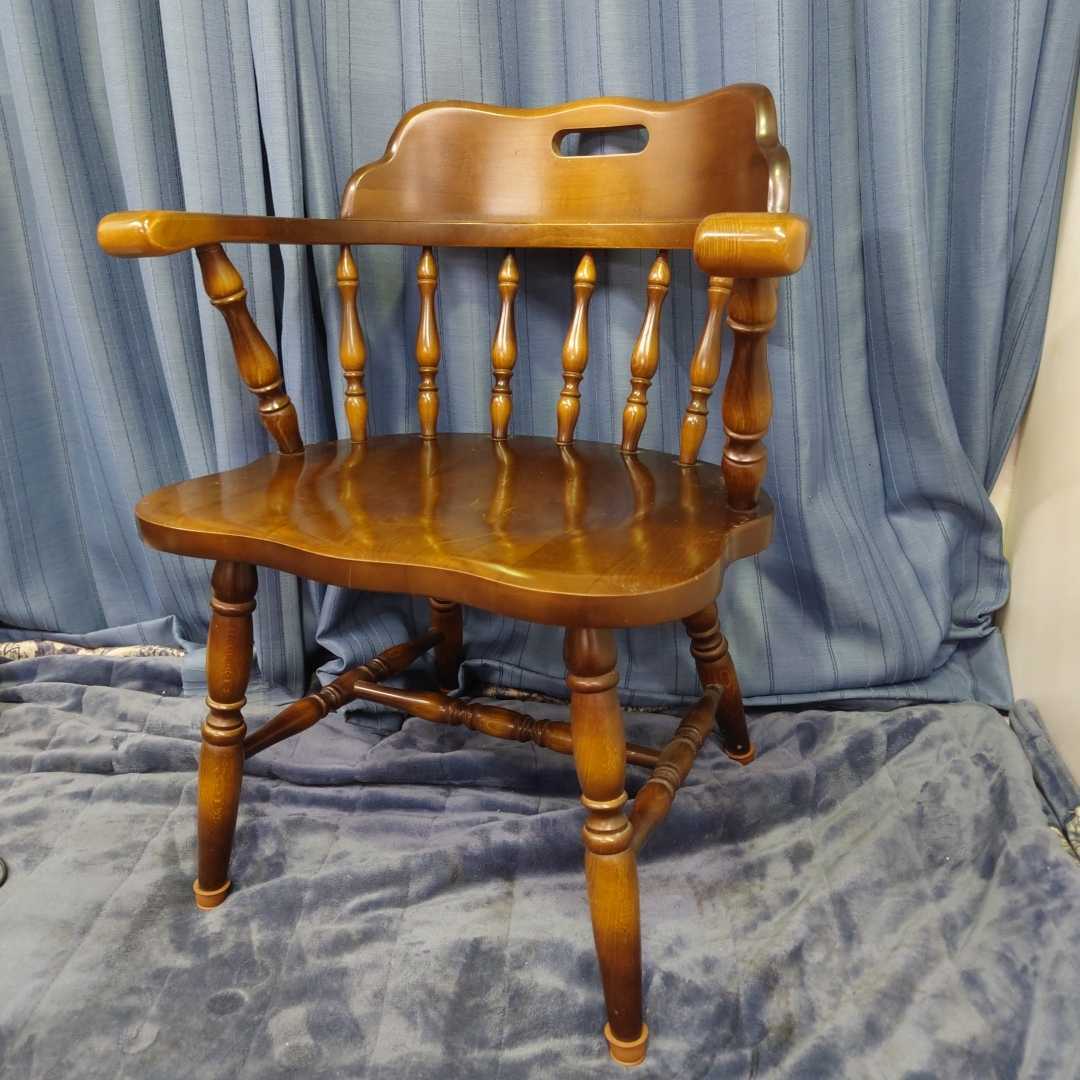 美品 キツツキマーク　飛騨産業　ダイニングチェア ウィンザーチェア 2脚 飛騨産業 キツツキマーク チェア ダイニングチェア 木製椅子