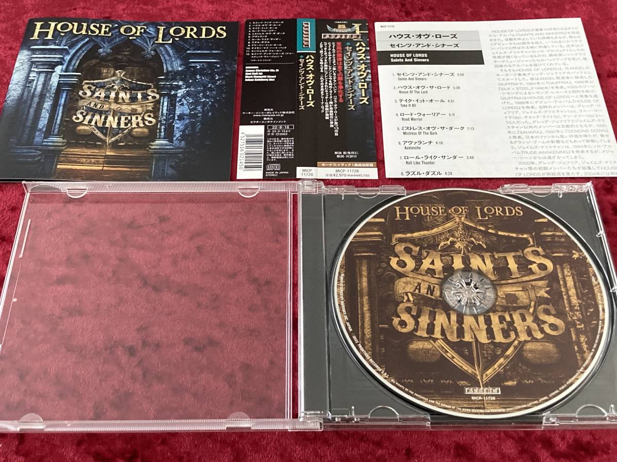 【やや傷や汚れあり】★ハウス・オヴ・ローズ★セインツ・アンド・シナーズ★日本盤★帯付★CD★ボーナストラック★HOUSE OF LORDS