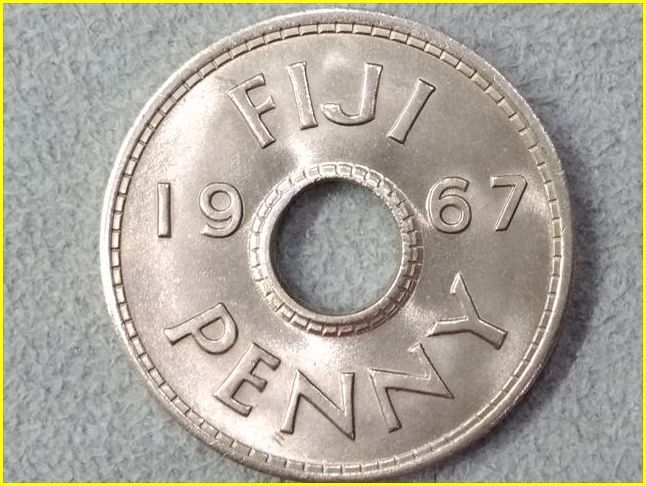 傷や汚れあり】【英領 フィジー 1ペニー 硬貨/1967年】 PENNY ...