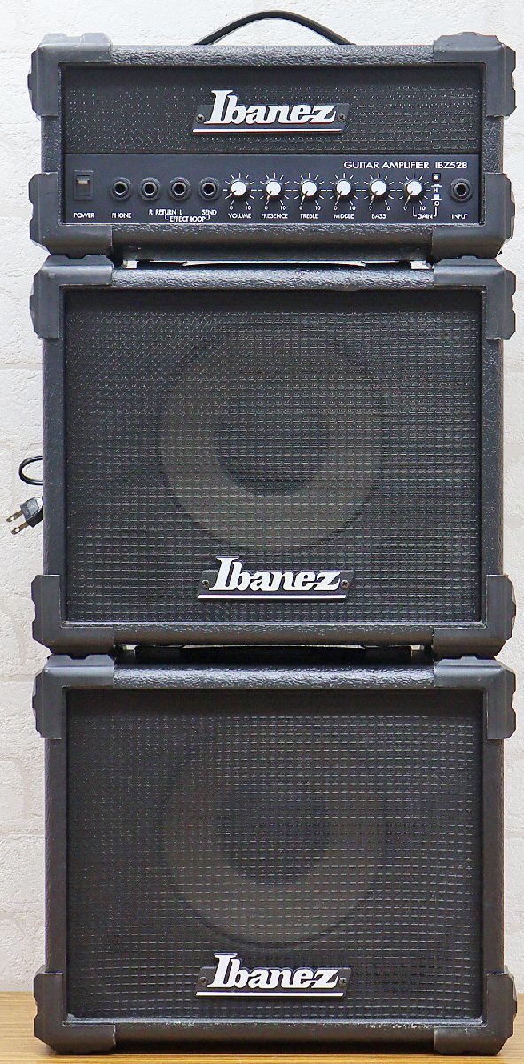 【全体的に状態が悪い】M ジャンク品 アンプ『Ibanez ギタースタック・アンプ IBZ528』 アイバニーズ 星野楽器 3段積 ヘッド