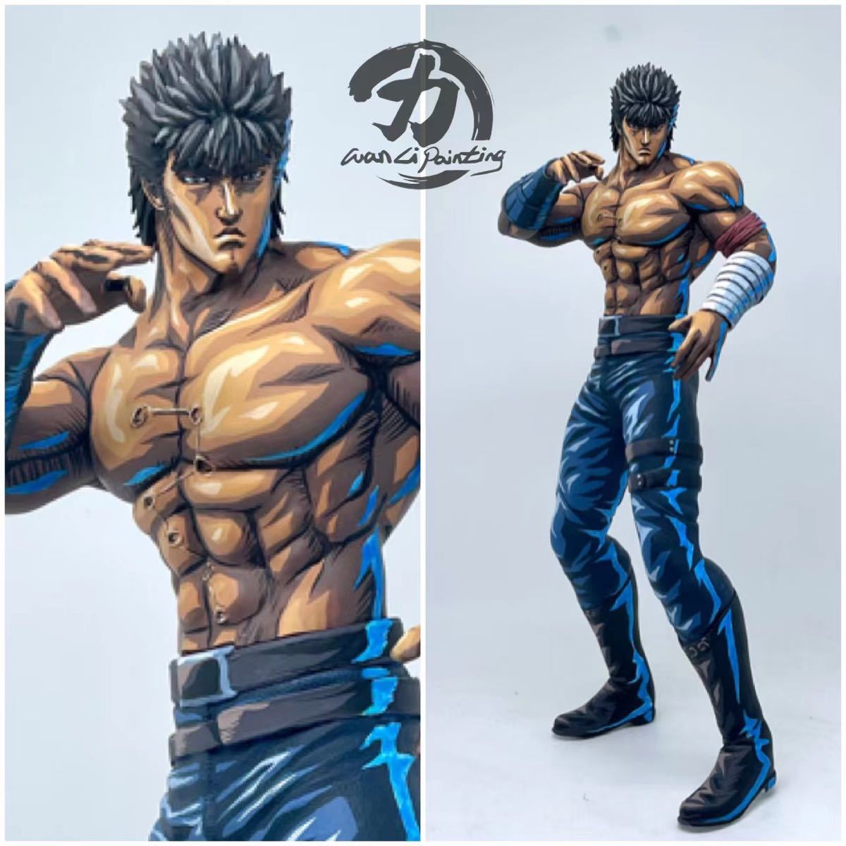 北斗の拳　ケンシロウ　40cm　ソフビ　リペイント 未使用】北斗の拳 ケンシロウ 劇場版カラー 二次元色塗装 40cmの落札