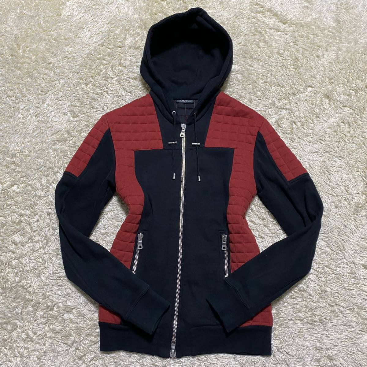 BALMAINライダースパーカー 目立った傷や汚れなし】バルマン 【大人の雰囲気】 BALMAIN ライダース