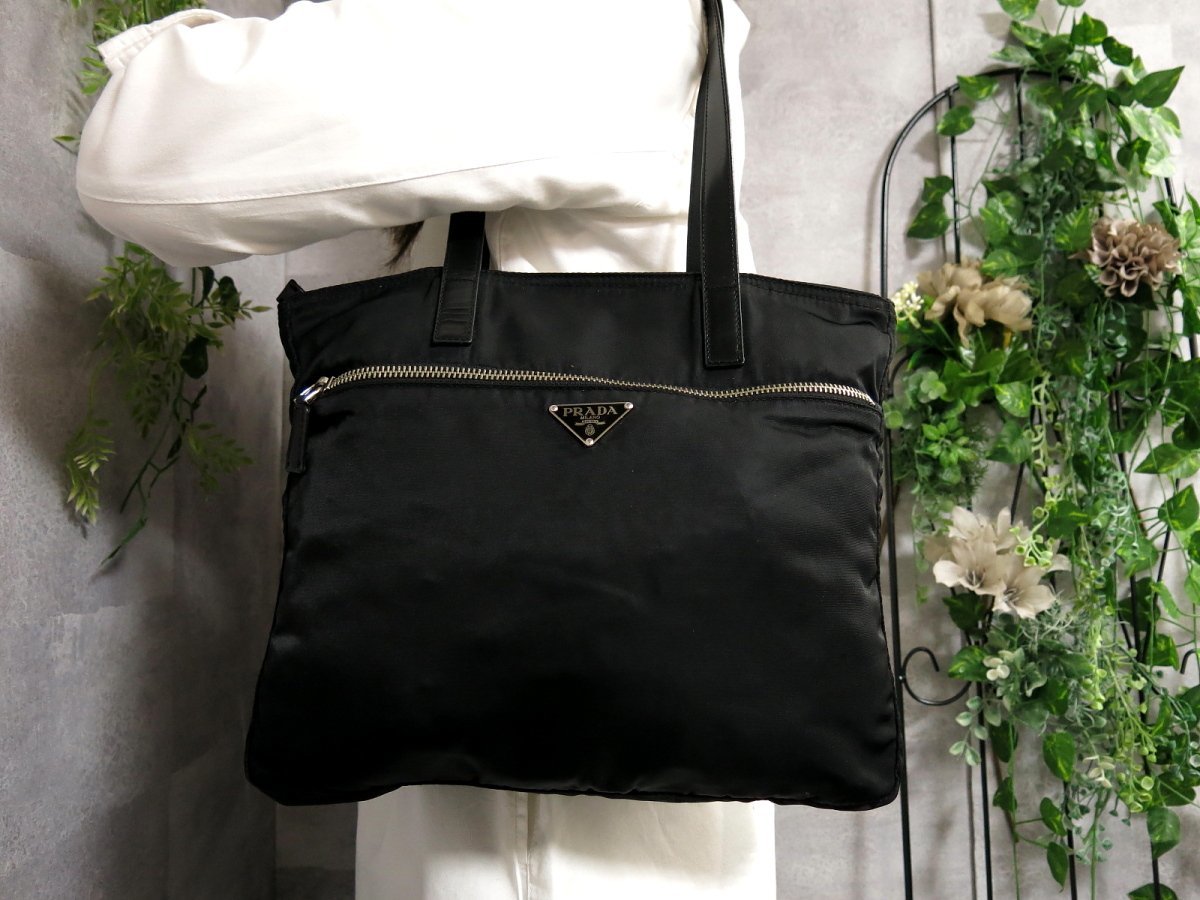 やや傷や汚れあり】○美品○PRADA プラダ○ポコノ ナイロン カーフ 