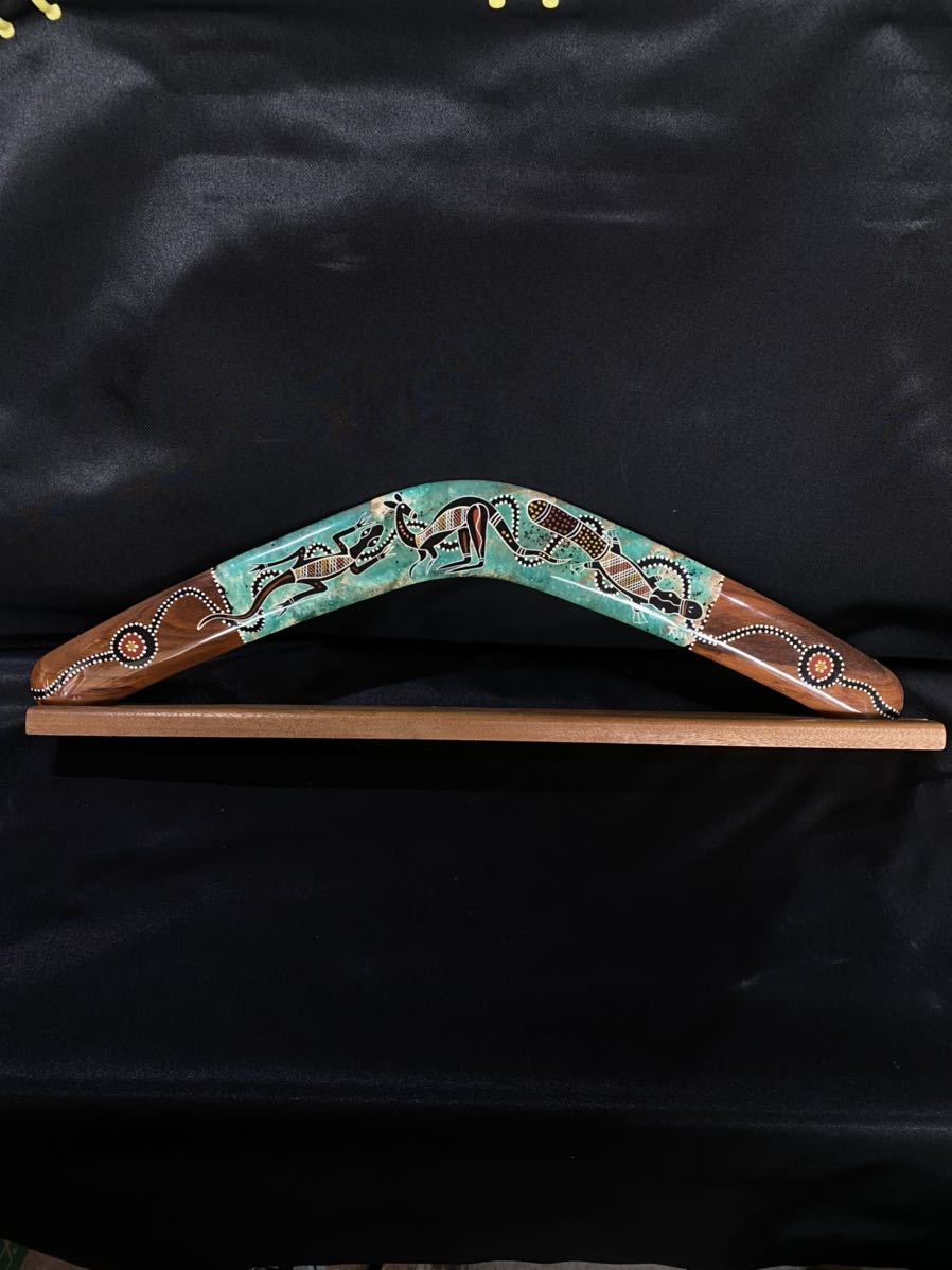 豪州製アボリジニ 木製ブーメラン大小セット