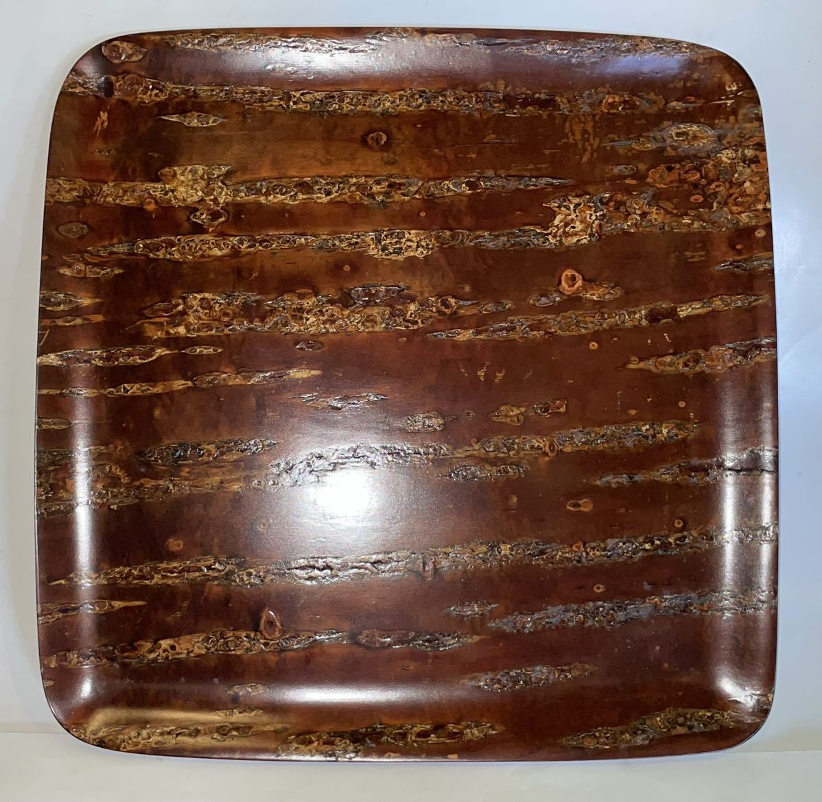 新品、未使用品】 樺細工のお盆 未使用】角館の【桜皮樺細工