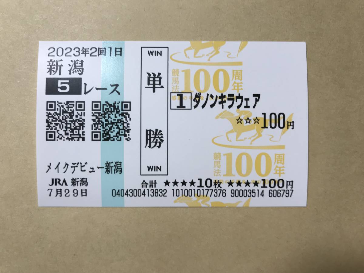 現地購入的中単勝馬券【3歳新馬（デビュー戦/初勝利）】タイムパラドックス