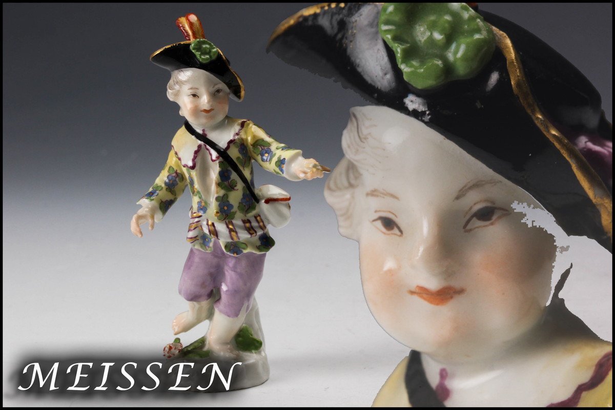 マイセン 天使 郵便配達員 フィギュリン 陶器人形 置物 アンティーク