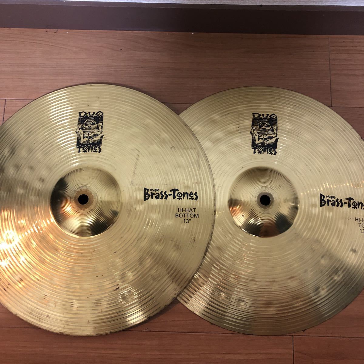 【傷や汚れあり】PAISTE パイステ BRASSTONES ハイハットシンバル 13インチセット HIHAT BOTTOM／HIHAT