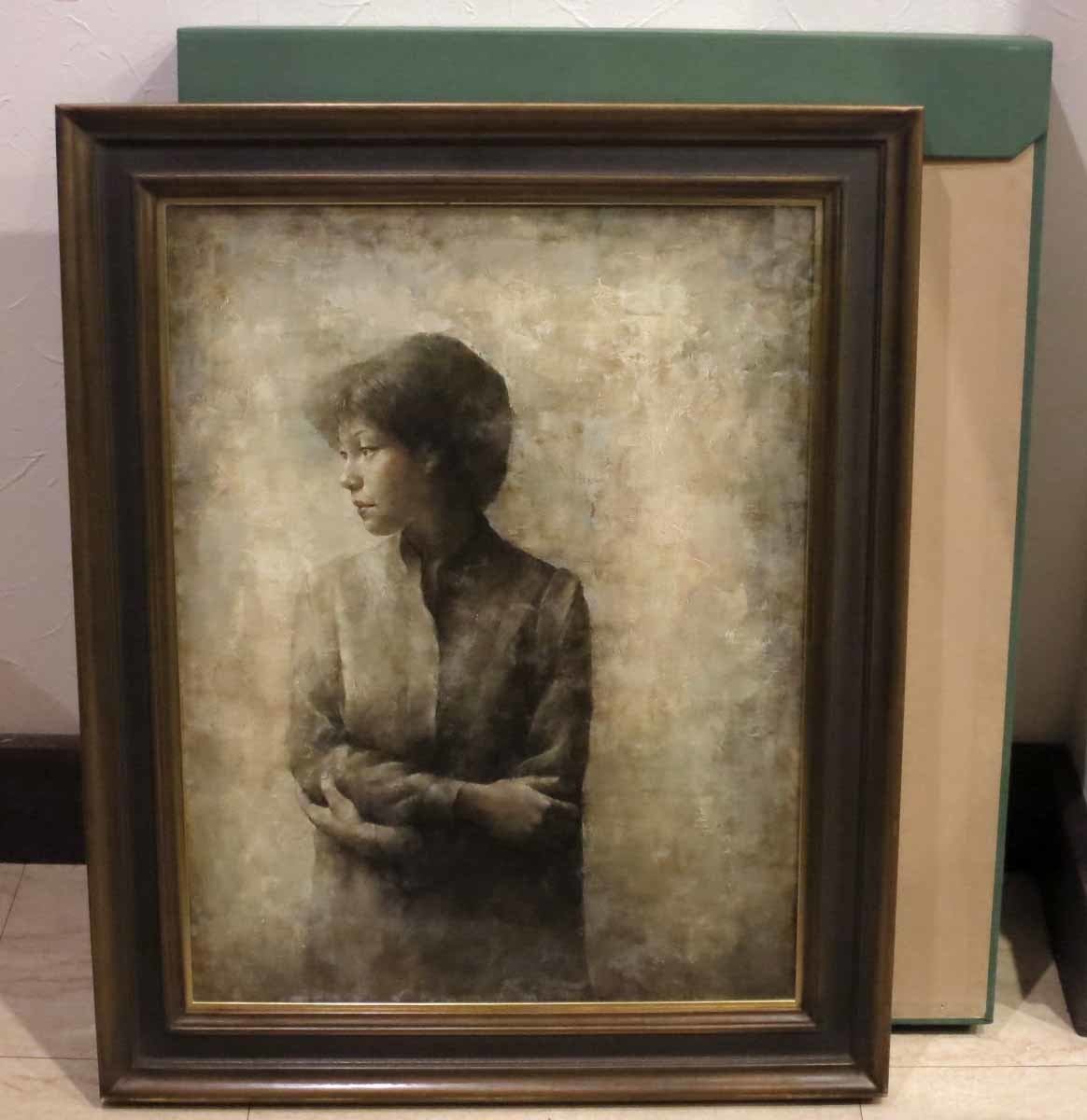 目立った傷や汚れなし】【真作】木原和敏 油彩画15号 白日会会員 内閣