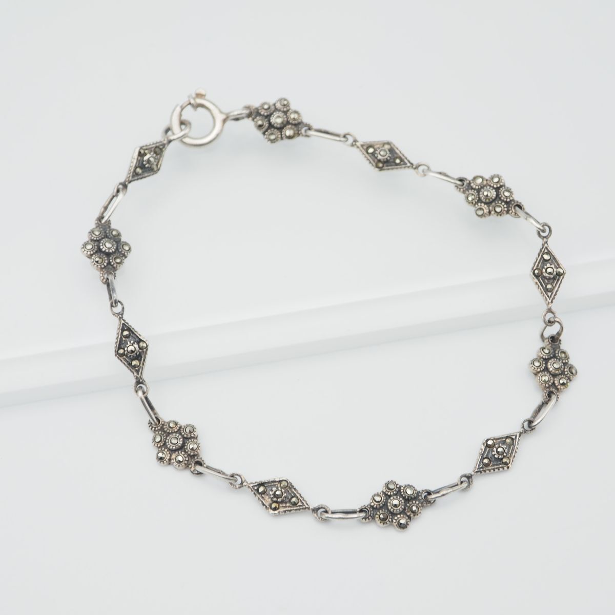 マーカサイトとアメジスト silver925 ブレスレット アクセサリー