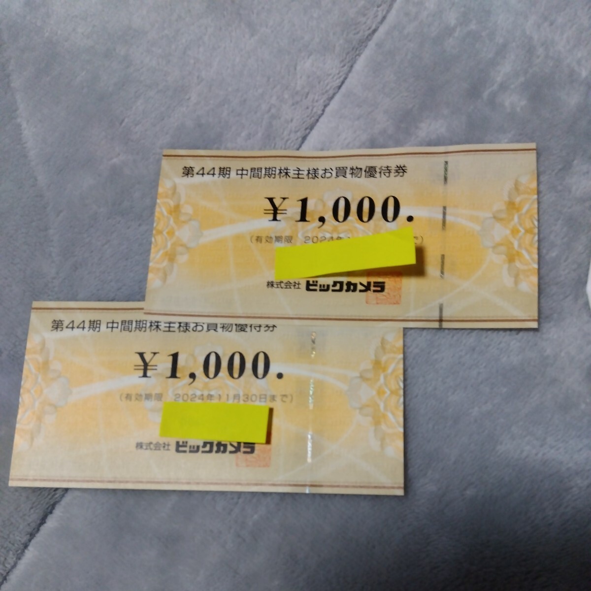 ビックカメラ 株主優待券 12000円分（1000円×12枚）（送料 