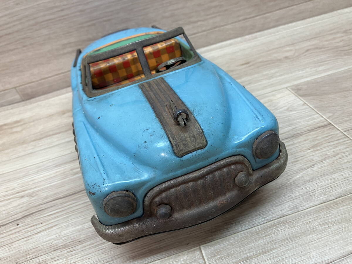 当時物【スーパービュイック青リペイント電動走行 動作不良】ブリキ自動車TIN箱無 当時物【スーパービュイック青リペイント電動走行 動作不良