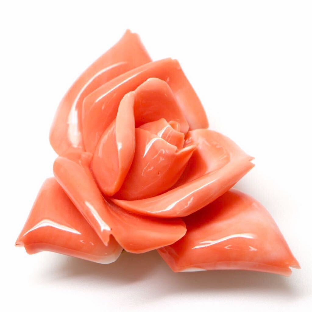 サンゴ 薔薇 バラ フラワー オレンジ 帯留 和装小物 着物 ピンク珊瑚