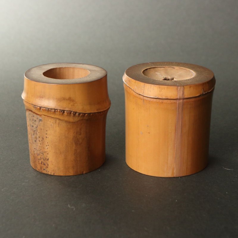 惺斎 吸江斎 書付 竹 蓋置 一双 共箱 茶道具 【公式通販】