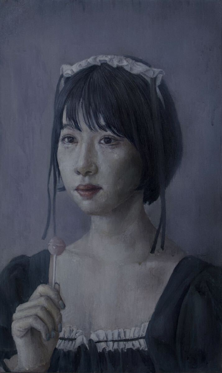 絵画 油彩画 少女 茅原佳介 「花」 【公式通販】