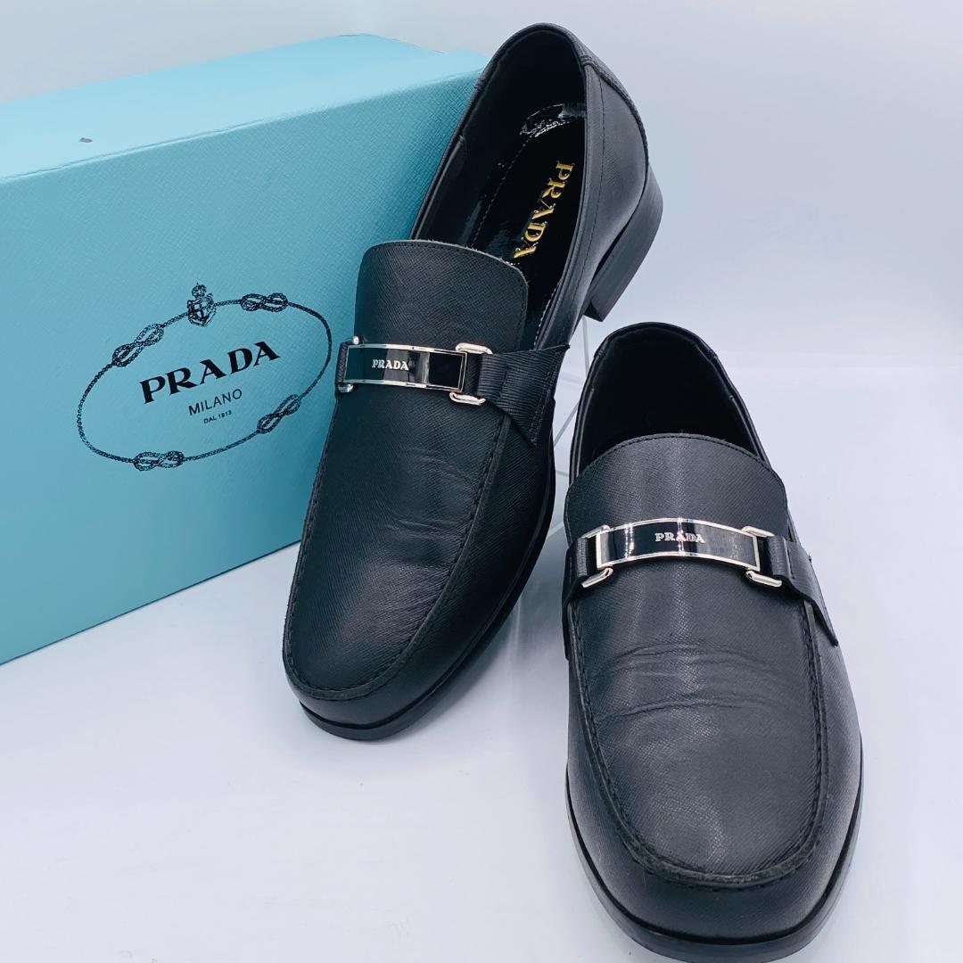 極美品PRADA プラダブラックレザー ローファー
