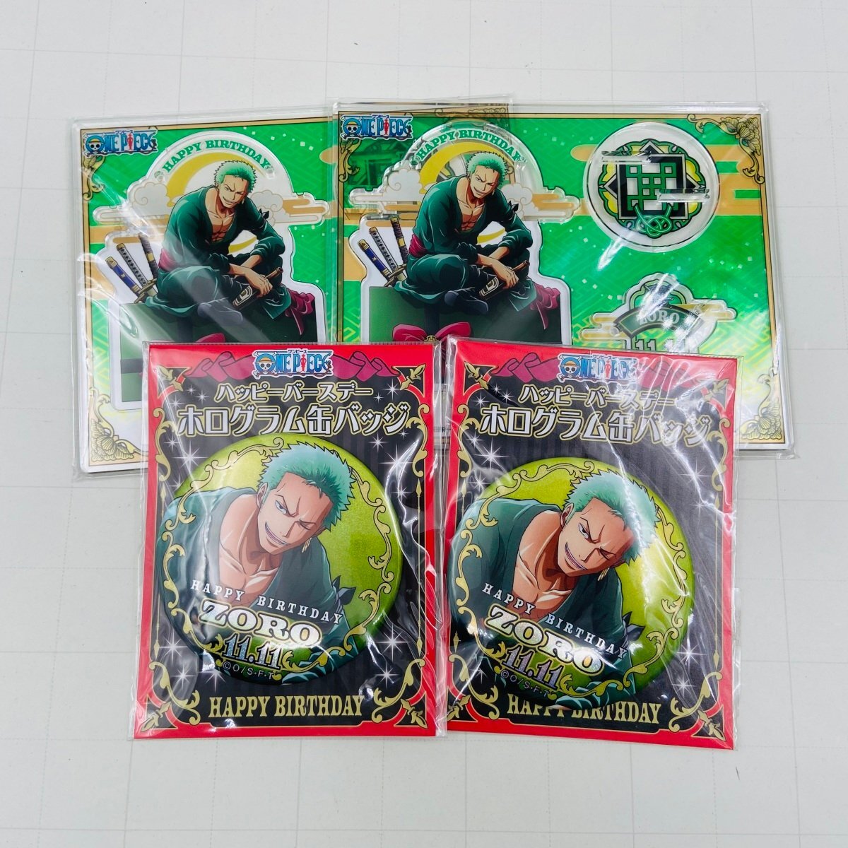 おまけ付き ONEPIECE サンジ バースデー缶バッジ ホログラム アクスタ