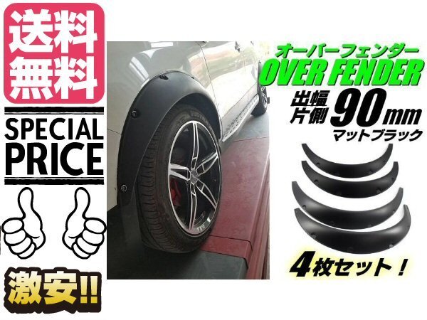 国産品☆汎用 オーバーフェンダー ABS製 2枚セット ブラック/黒
