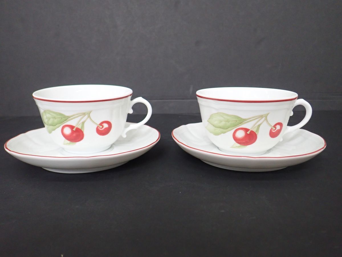 リチャード ジノリ アンティコチェリー カップ＆ソーサー プレートセット