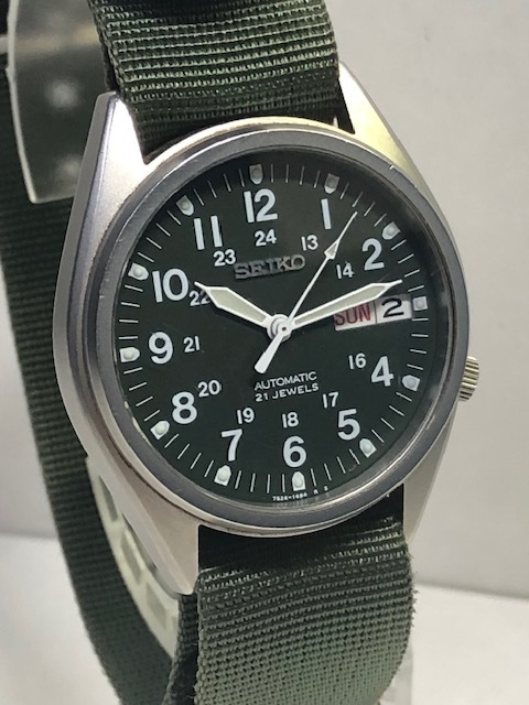 完動 薄型軽量SEIKO ボーイズミリタリー 7S26-3060 カーキ緑文字盤 完動 SEIKO 教わら ボーイズミリタリー 7S26-3060 カーキ文字盤