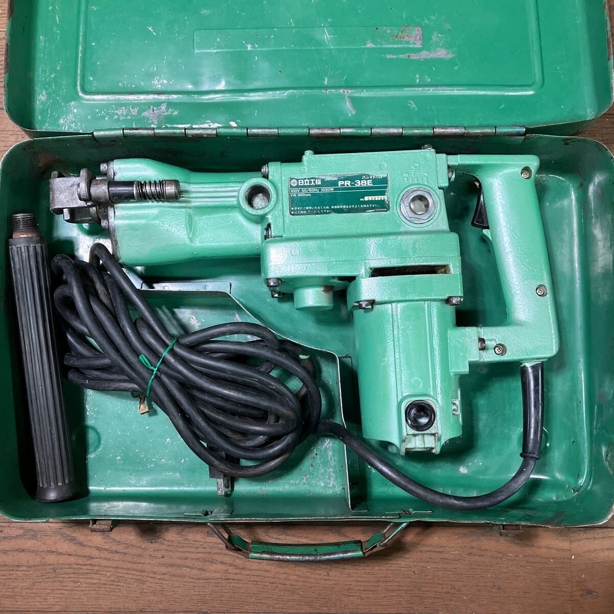 日立工機 ハンマードリル PR-38E 38mm ハツリ 穴開け 解体 ブルポイント チゼル セット ハンマドリル 日立 ☆中古品☆HITACHI 日立工機 100V 38mm ハンマドリル PR-38E ケース付 六角