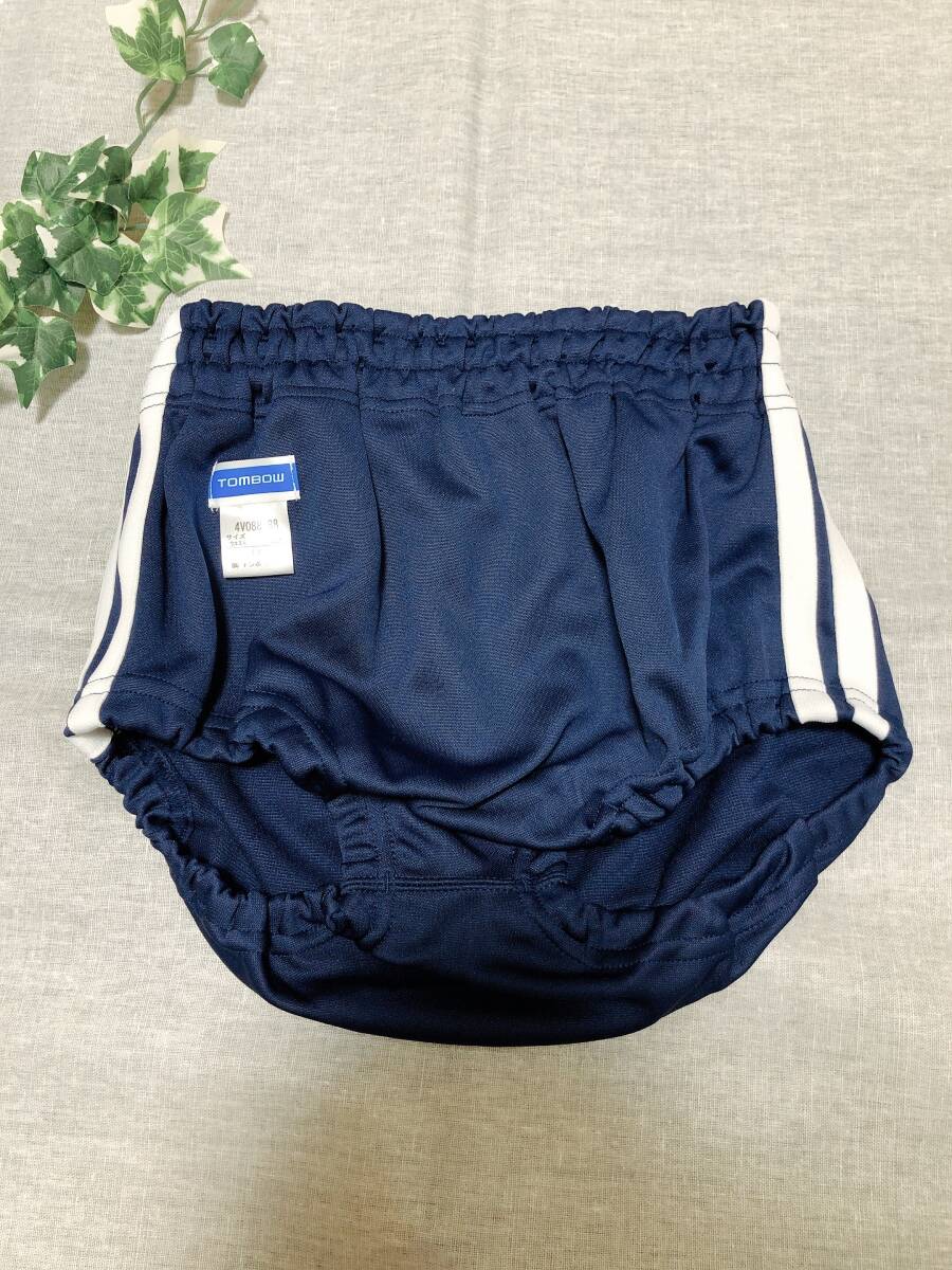 ☆新品 松亀被服 校章付き ラインブルマー (紺)[LL]｜スポーツ