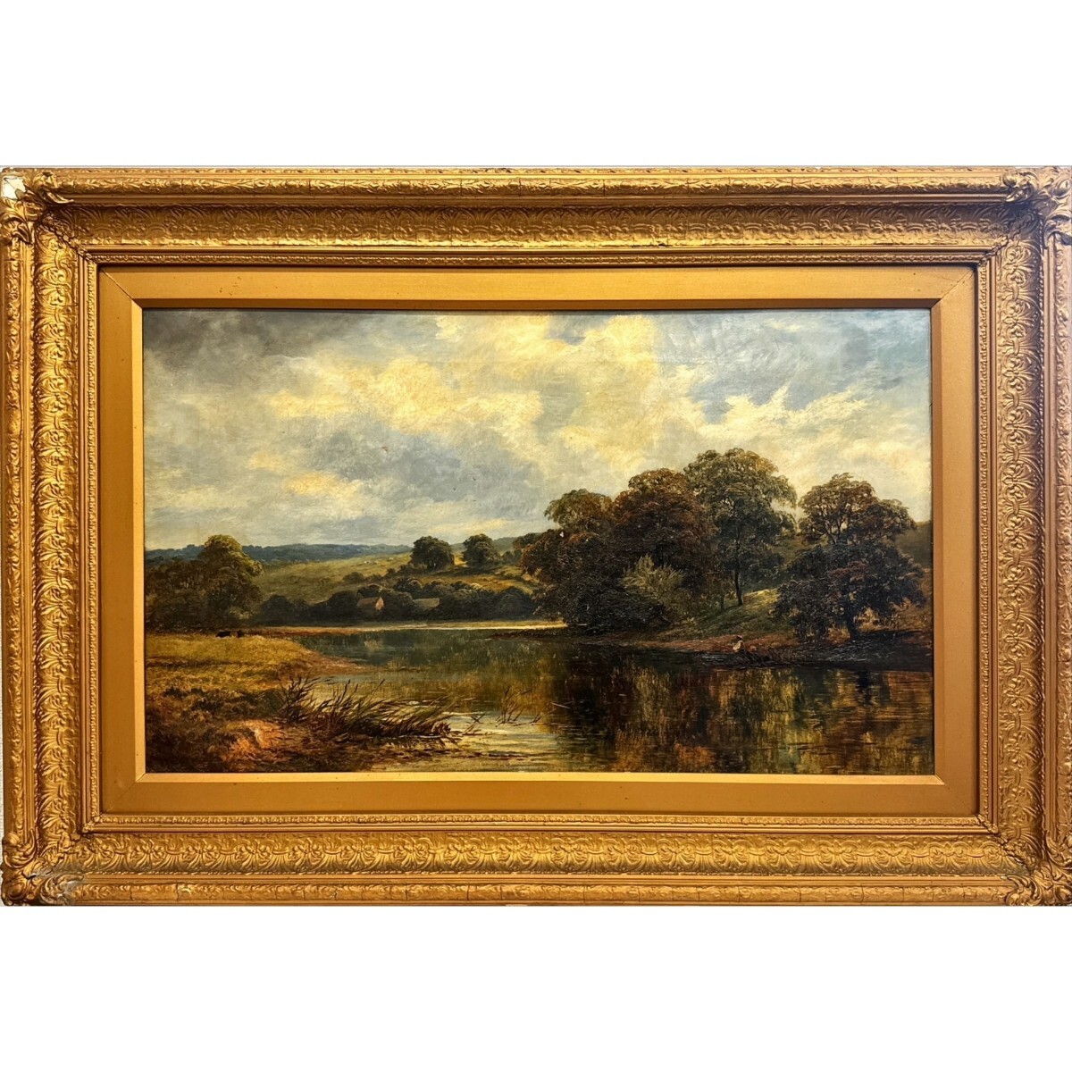 K12052【近藤友恵】「虹風」油彩 風景画 M6号 肉筆 樹木の中の夕日 油絵 額装 絵画 中古TAGO STUDIO TAKASAKI T3-01 スタジオモニターヘッドホン