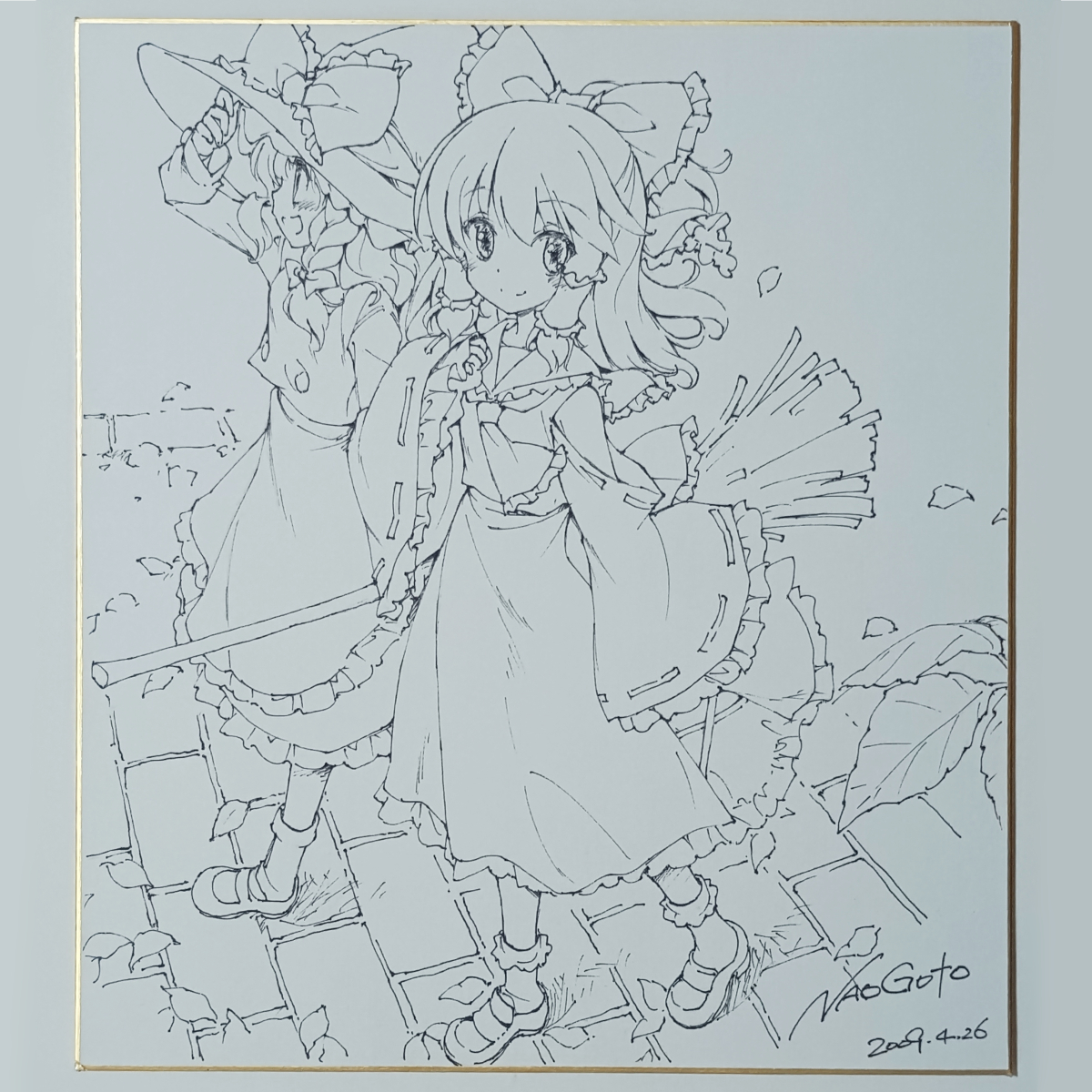 新品】ZUN先生 東方Project 霧雨魔理沙 直筆イラストサイン色紙の落札