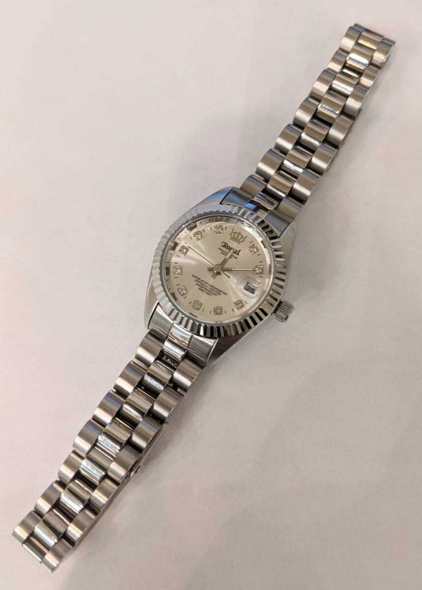 【15677】Royal POLO ロイヤル ポロ EXECUTIVE エグゼクティブ DATE JUST デイトジャスト G3298 裏スケルトン レディース 稼動品 自動巻きの1番目の画像