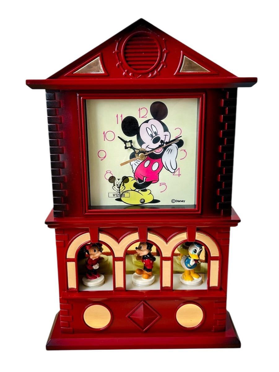 中古】ディズニー ミッキーマウス 八角 からくり時計☆メロディ12曲 光