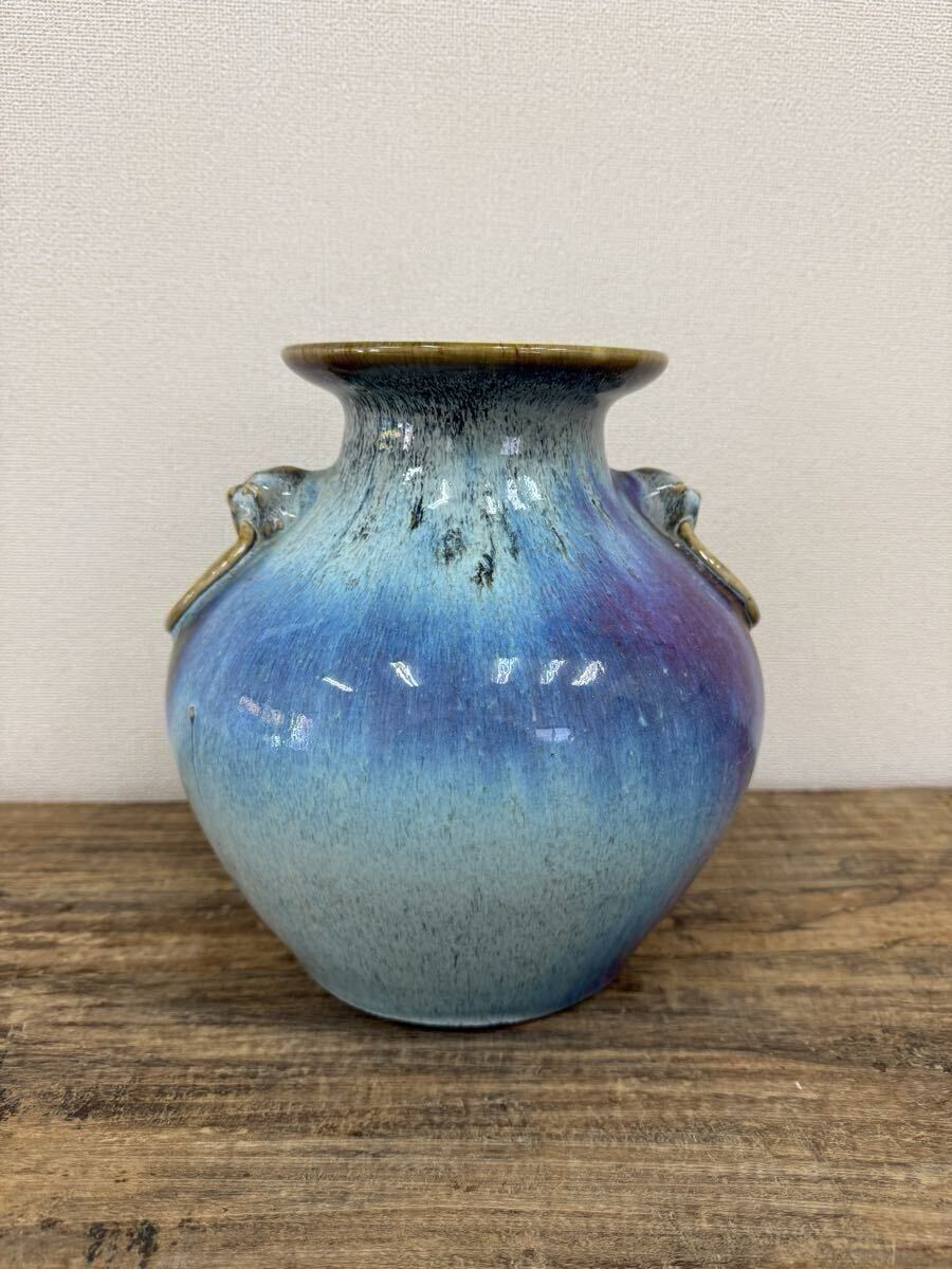 ☆日本画 芳仙/銘【鶉と秋花 四つ折り屏風】金のグラデーションが綺麗