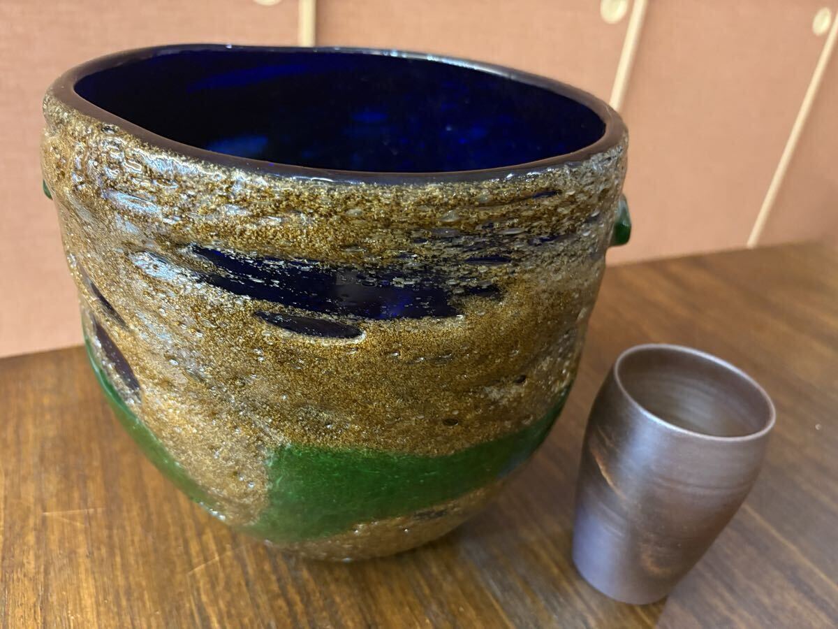 稲嶺盛吉 琉球ガラス 紅珊瑚 一点物 最高級品 刻印有「吉」 大皿 新品】☆吉115☆琉球ガラス 稲嶺盛吉 紅珊瑚ぐい呑☆現代の名工の落札