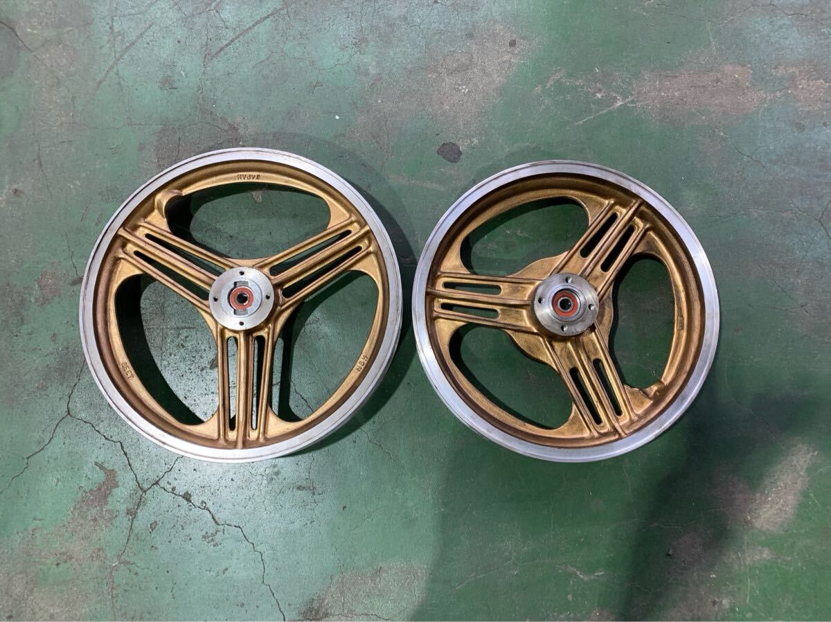 中古】スズキGS400 スポーク用 純正メッキ ドラムパネル ブレーキ 