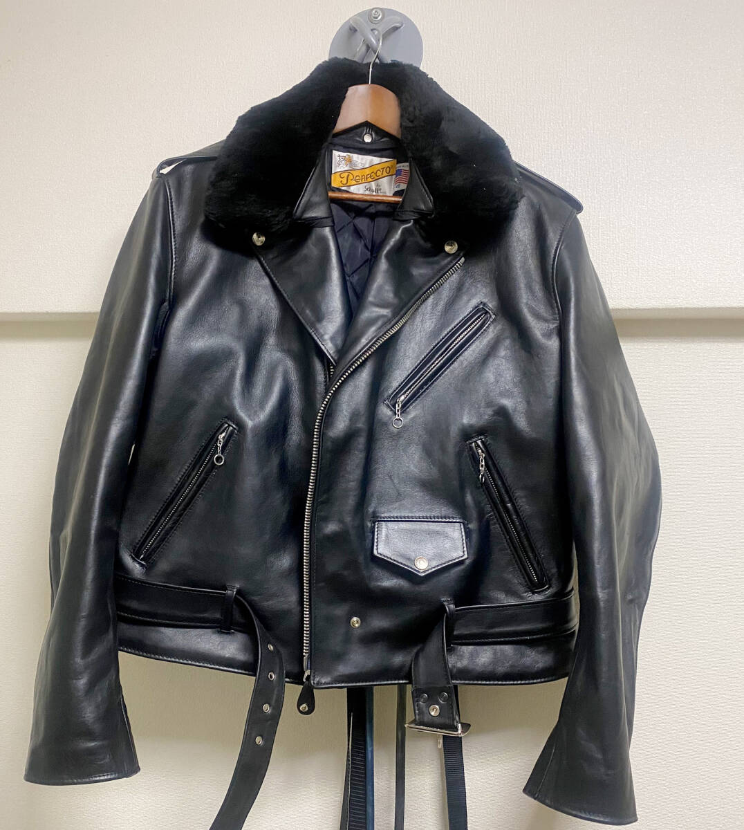 Schott 118 36 USA製 カウハイド 甲本ヒロト着用モデル ショット,118,Schott,ネーキッドカウハイド,ボア襟,レザージャケット,USA