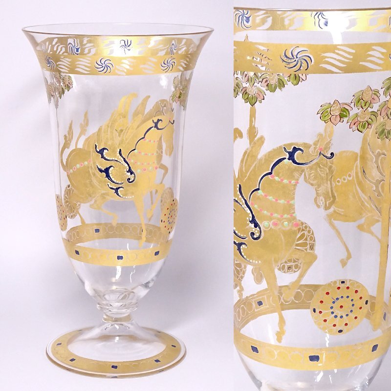 「MAZZEGA MURANO」ムラノガラス 銅赤ワイングラス 金彩ドルフィン MAZZEGA MURANO」ムラノガラス 銅赤ワイングラス 金彩ドルフィン