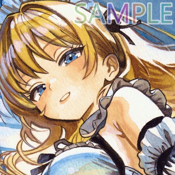 新品】同人手描きイラスト色紙 オリジナル 『ほわほわ和メイドさん』の