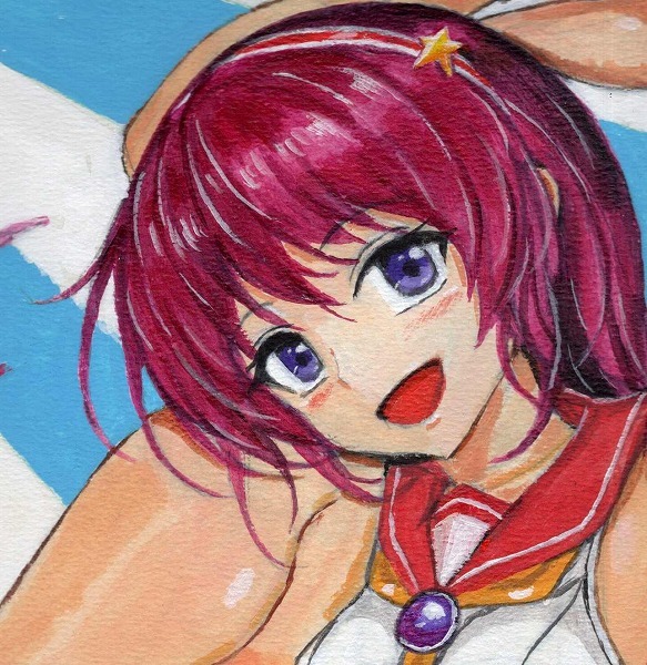 甘党小悪魔ちゃん 手描きイラスト オリジナル 中色紙 甘党小悪魔ちゃん 手描きイラスト オリジナル 中色紙 甘党小悪魔ちゃん