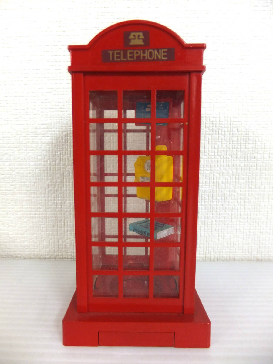 レア　廃盤品　TELEPHONE 　テレホンボックス　木製 中古】□レトロ□木製 電話ボックス□テレフォンボックス 電話付