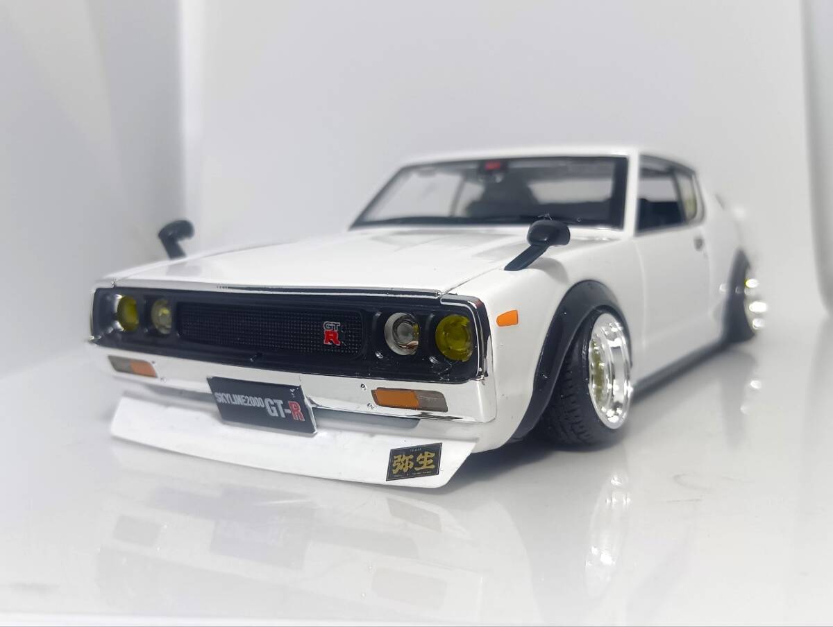 1/18 サムライ　ハコスカ4dr GTR オバフェンMK-Ⅲ深リムカスタム Aa 1/18 ハコスカ ☆新品改カスタム☆ 街道レーサー仕様 深リムMK