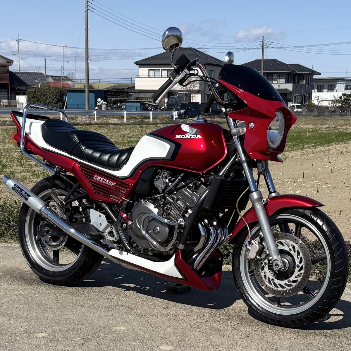新品】ジェイド250 DJガニマタ管【豪】 黒 筒有/ 50π 4-2-1マフラー
