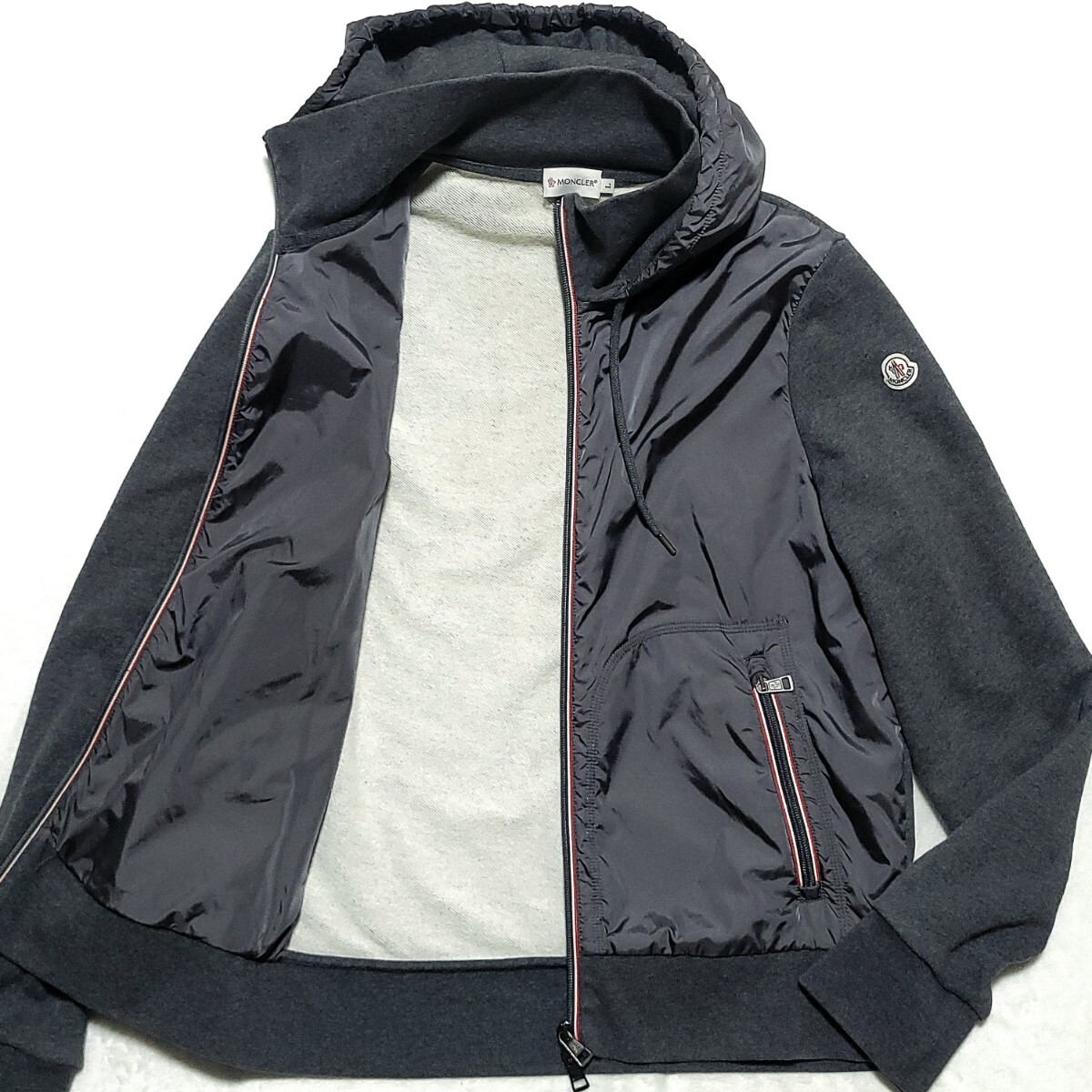 美品 NIKE 人気トリコロール マルチカラー 赤白青 裏地メッシュ ジップ 