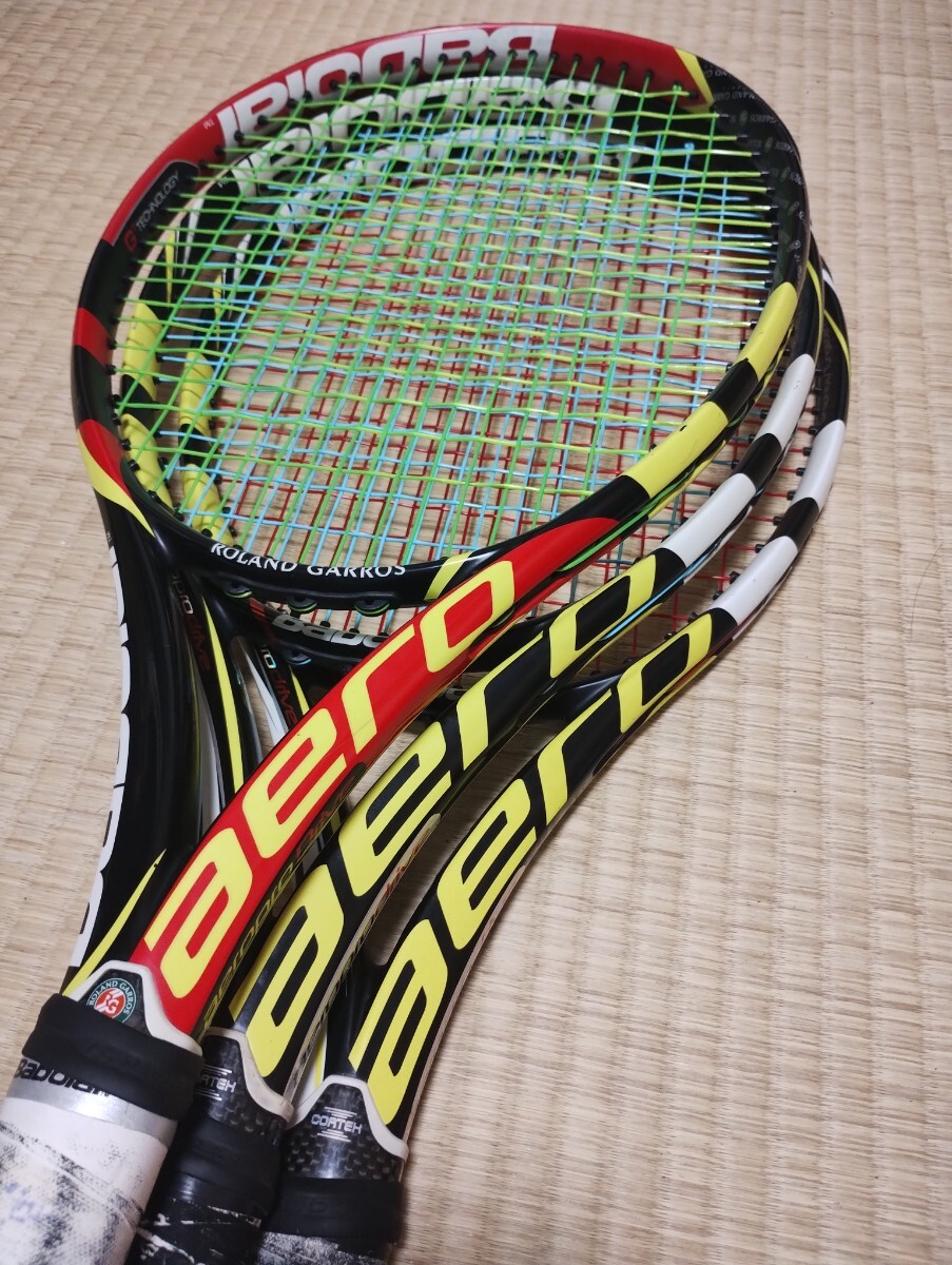 アエロプロドライブ G2 2本セット 449○中古品 バボラ アエロプロドライブ2013 G2×2本セット ガット