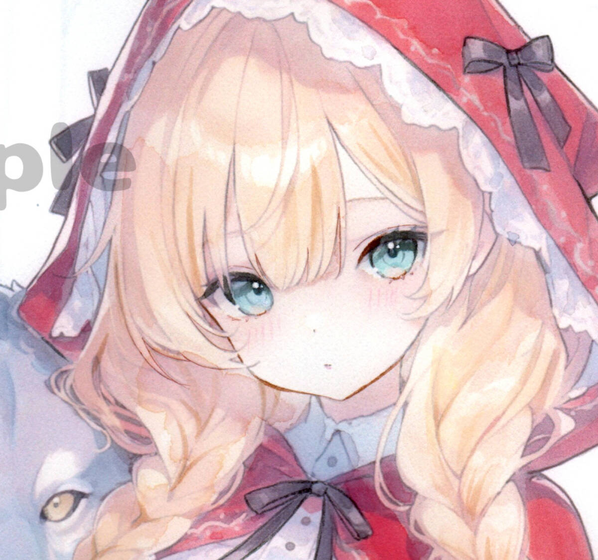 ゆ*ゆ様 一点物　赤ずきんの女の子　オリジナルイラスト　水彩画　アナログ　原画 新品】同人手描きイラスト＊オリジナル＊赤ずきん＊天使ちゃんの落札