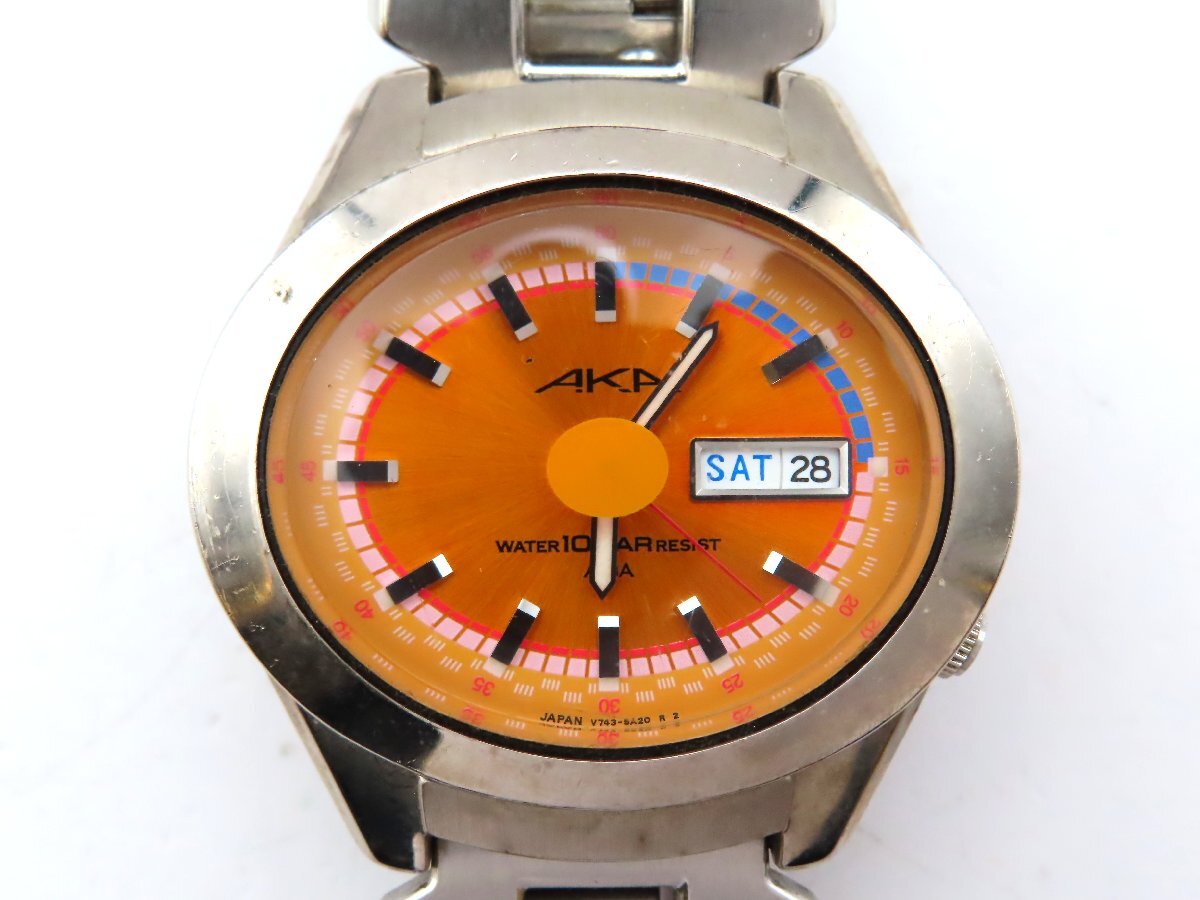 SEIKO ALBA AKA オレンジ文字盤 vintage腕時計　90s セイコー ALBA AKA オレンジ文字盤 メンズ腕時計(アルバ) の落札情報