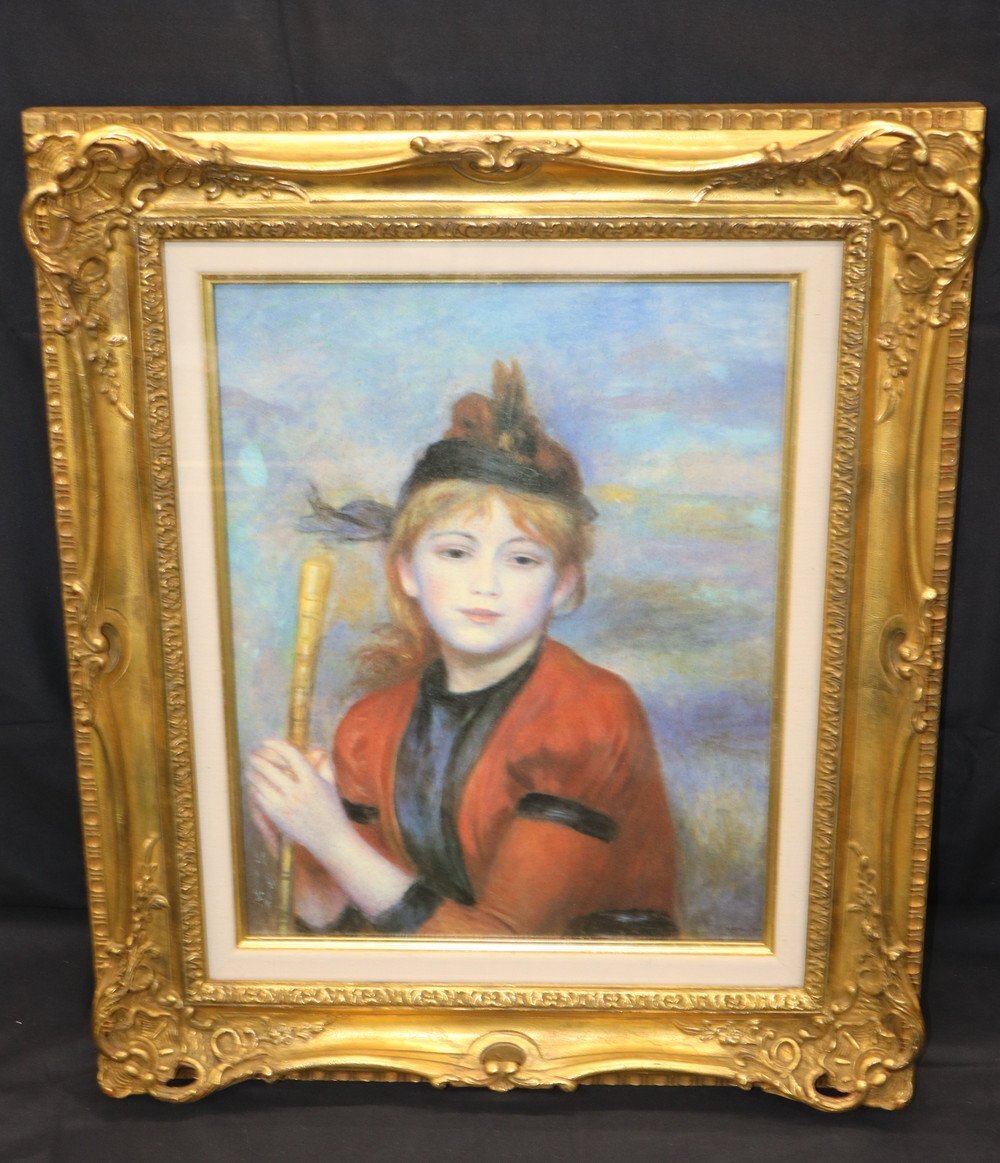中古】【美術品】ルノワール 子犬を抱く少女 /複製画/ [RN370]の落札