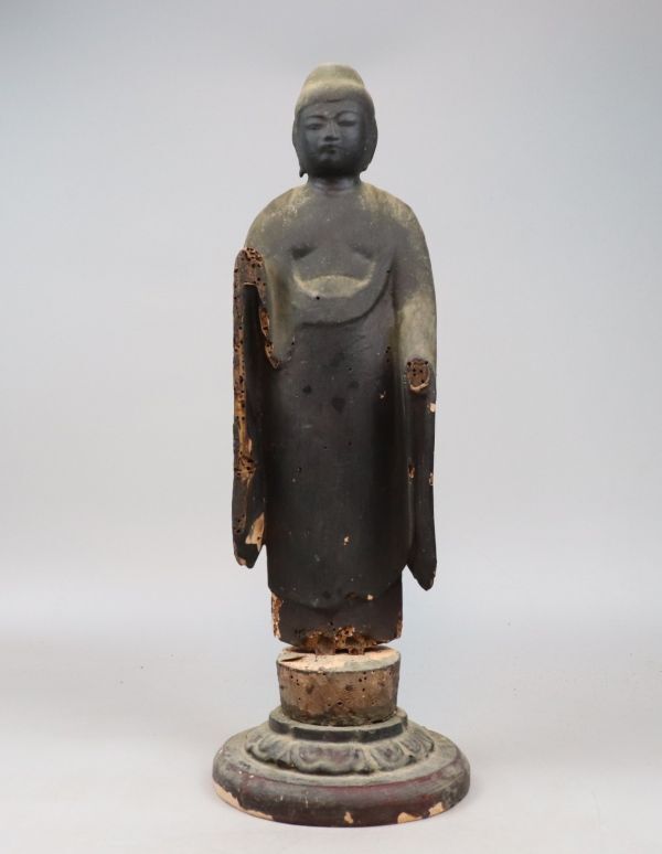 w49 玉眼 不動明王像 江戸時代 仏像 ○ 墨書きあり 仏教美術 木彫 古